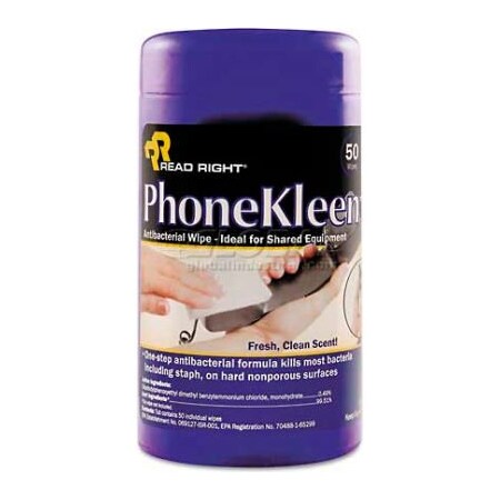 Read Right/Advantus Corporation Read Right PhoneKleen Wet Wipes, 50/Pack - REARR1403 RR1403